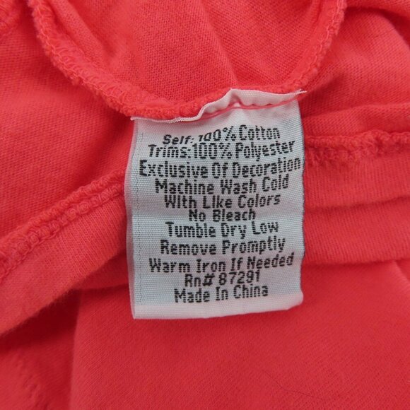 Johnny Was Womens Small Coral Pink Orange Embroidered Floral Tunic Shirt Top - Picture 6 of 11